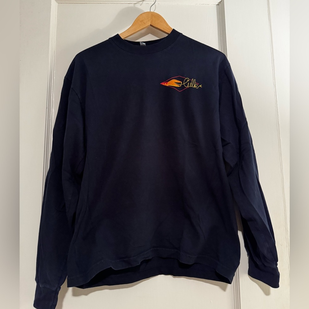 Men’s Culk Long Sleeve Navy Rattlesnake Print Tee.